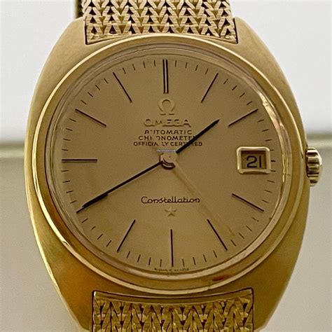 omega 1974 automatic gold watch|omega 18k gold watch price.